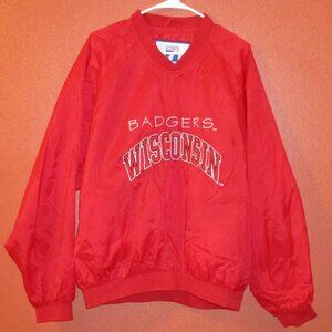 NCAA Wisconsin Badgers Vintage 1997 Men Large Red White Black Logo 7 Pullover
